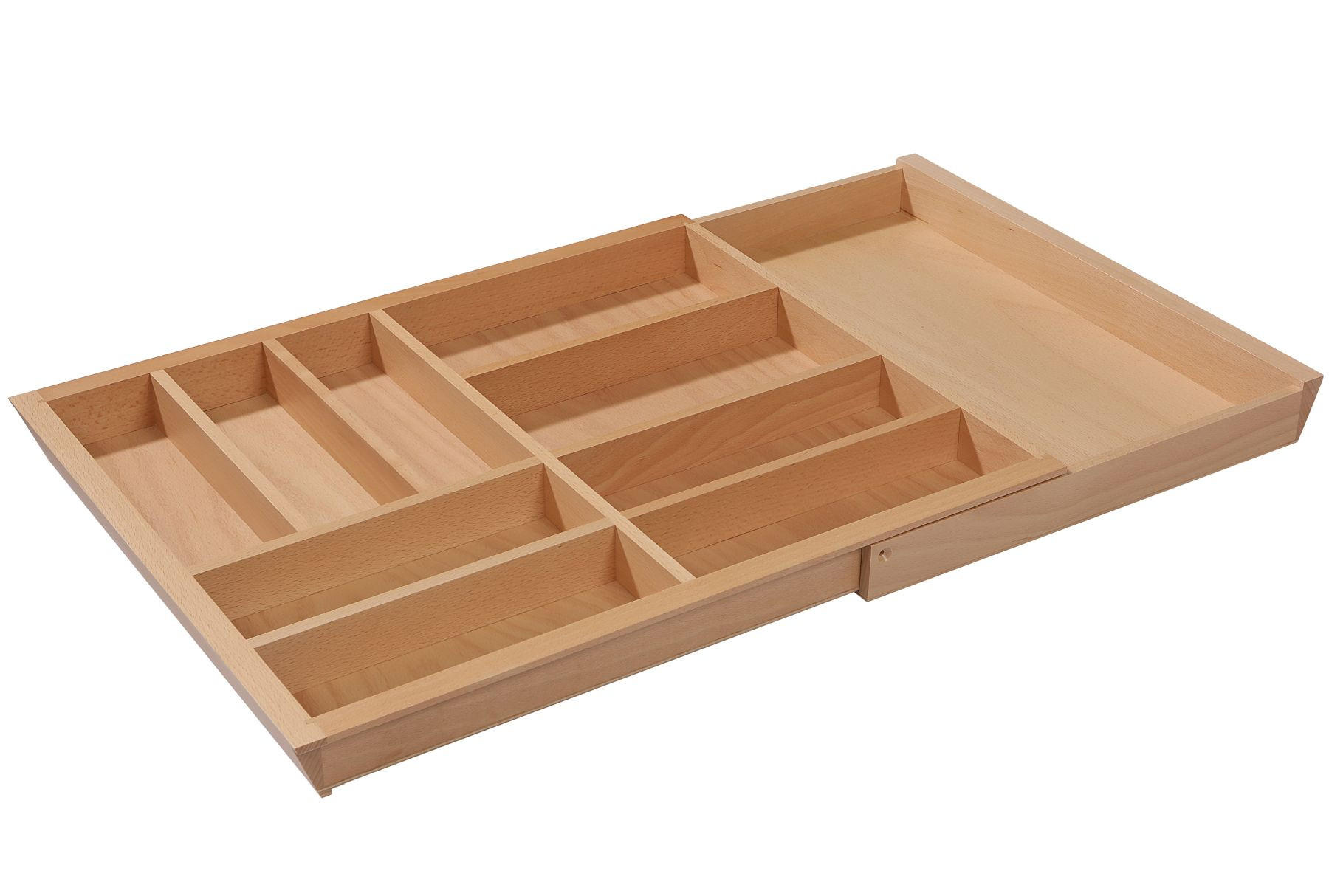 BESTECKEINSATZ Buche massiv Natur verstellbar 80–100 cm ausziehbar - Buchefarben, Holz (95/5/47cm) - Livingpoint24