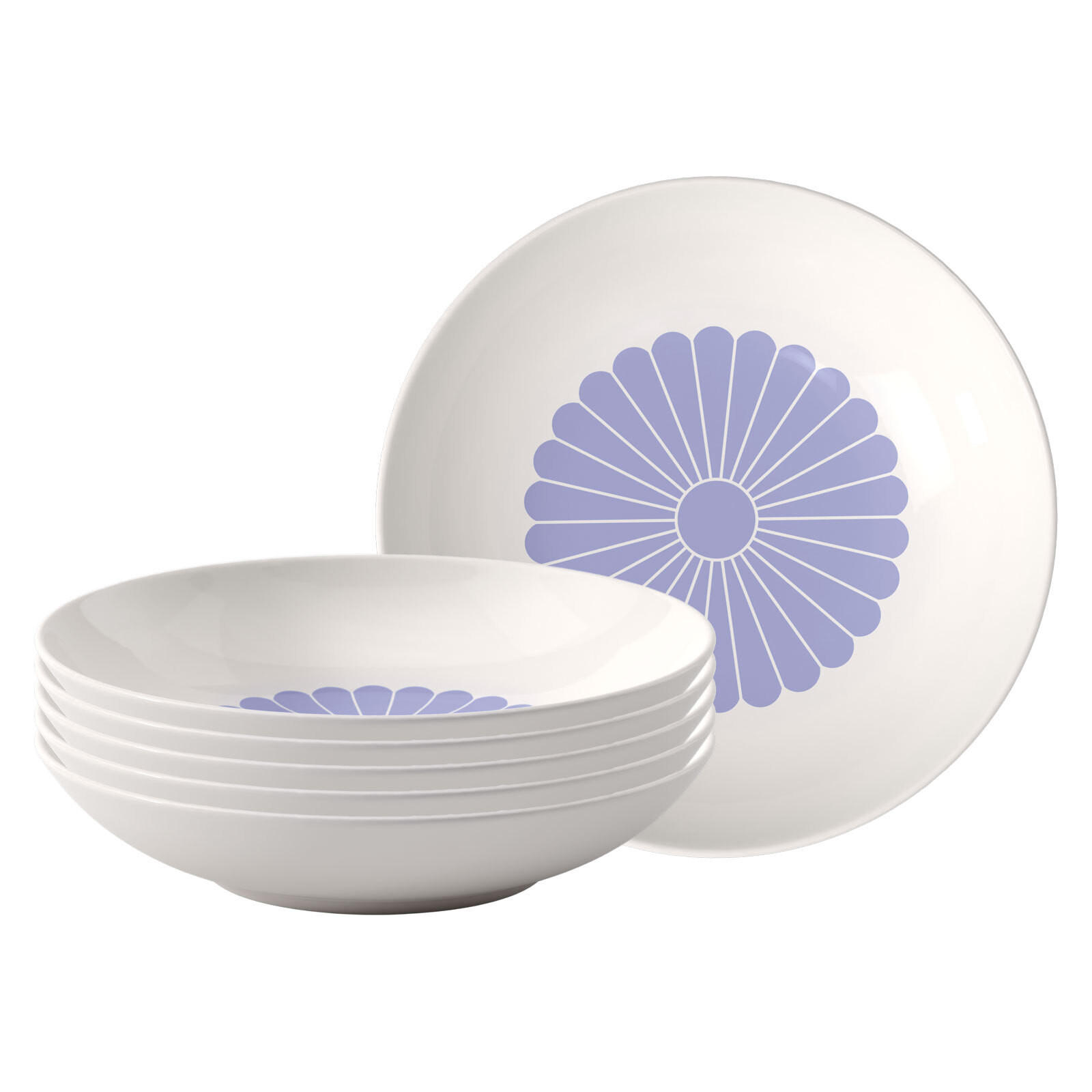 PASTASCHALEN Fleur Couleur Bleu ø 24 cm 6er Set - Blau, Keramik (24cm) - Villeroy & Boch