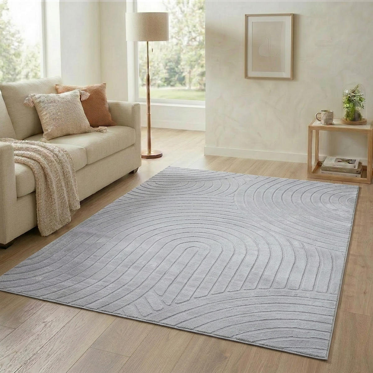 KURZFLOR-TEPPICH Waves 501 Grau 200x290 cm - Grau, Textil (200/290cm) - carpet city