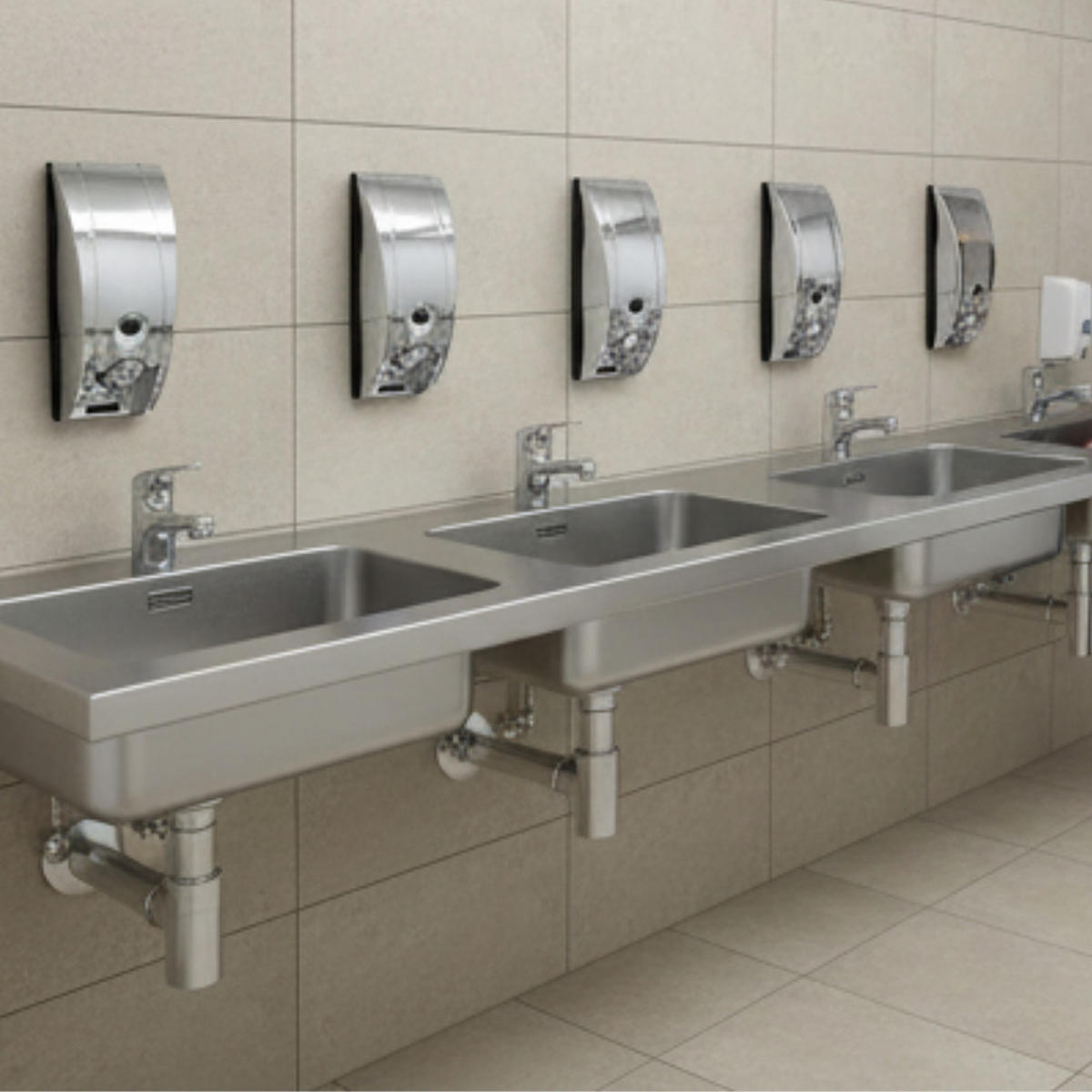 SEIFENSPENDER INNO Chrom 400 ml, Wandspender, 1 Fach, Kunststoff, Flüssigseife, Badzubehör, Hygienespender, Badezimmer Zubehör, Pumpspender - Chromfarben, Kunststoff (9.5/27/8.5cm) - JUNG