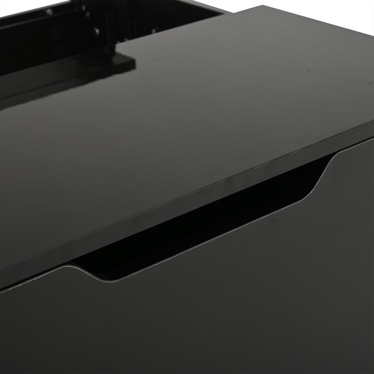 COUCHTISCH 70/70/38 cm schwarz mit höhenverstellbarer Tischplatte und LED-Beleuchtung - Schwarz, Holzwerkstoff (70/70/38cm) - OKWISH