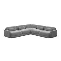 ECKSOFA Valencia L Form Samtstoff Dunkelgrau - Dunkelgrau, Textil (229/229cm) - Sofa Dreams