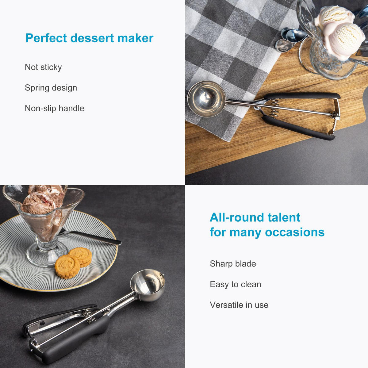 EISCREMELÖFFEL - Silberfarben, Metall - Intirilife