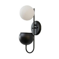 WANDLEUCHTE Florida, Schwarz und weiß, 47cm - Weiß, Glas (22/47/22cm) - KOSILUM