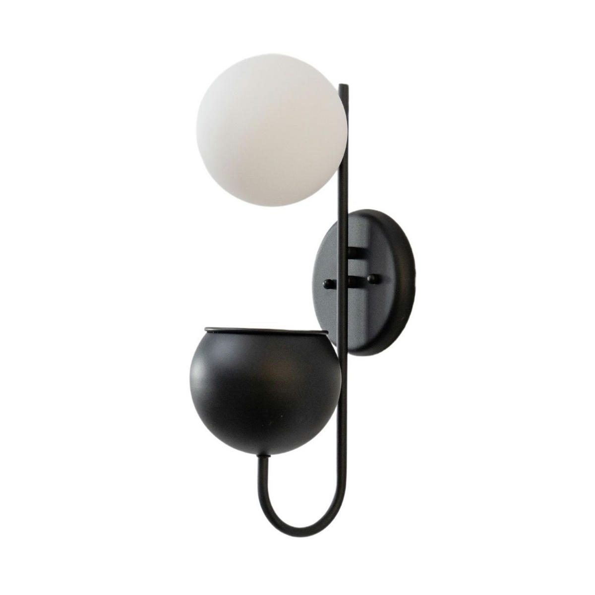 WANDLEUCHTE Florida, Schwarz und weiß, 47cm - Weiß, Glas (22/47/22cm) - KOSILUM