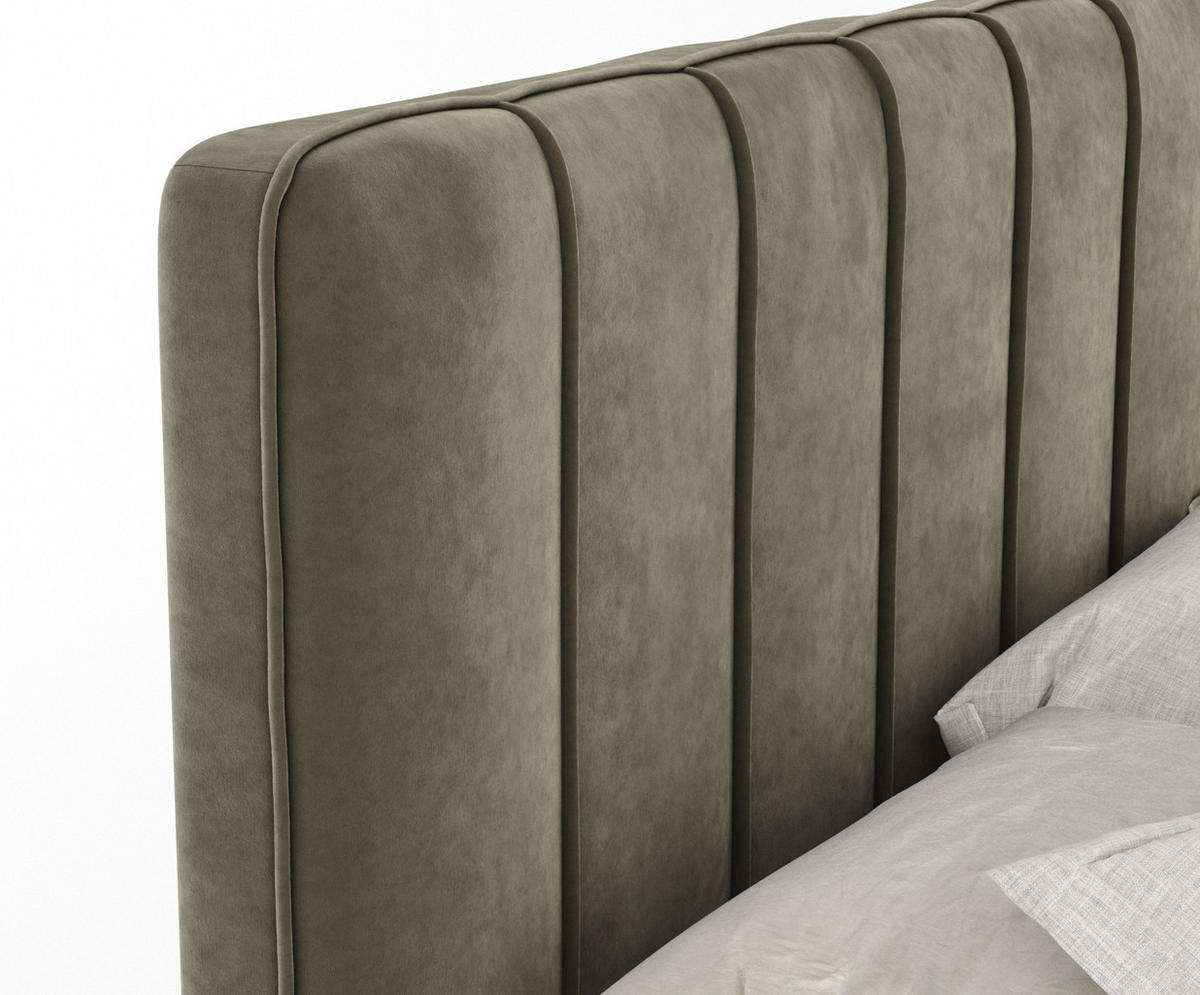 BOXSPRINGBETT Novara Taupe 180/200 cm - Taupe/Schwarz, Holz/Holzwerkstoff (180/200cm) - Maison de Reve