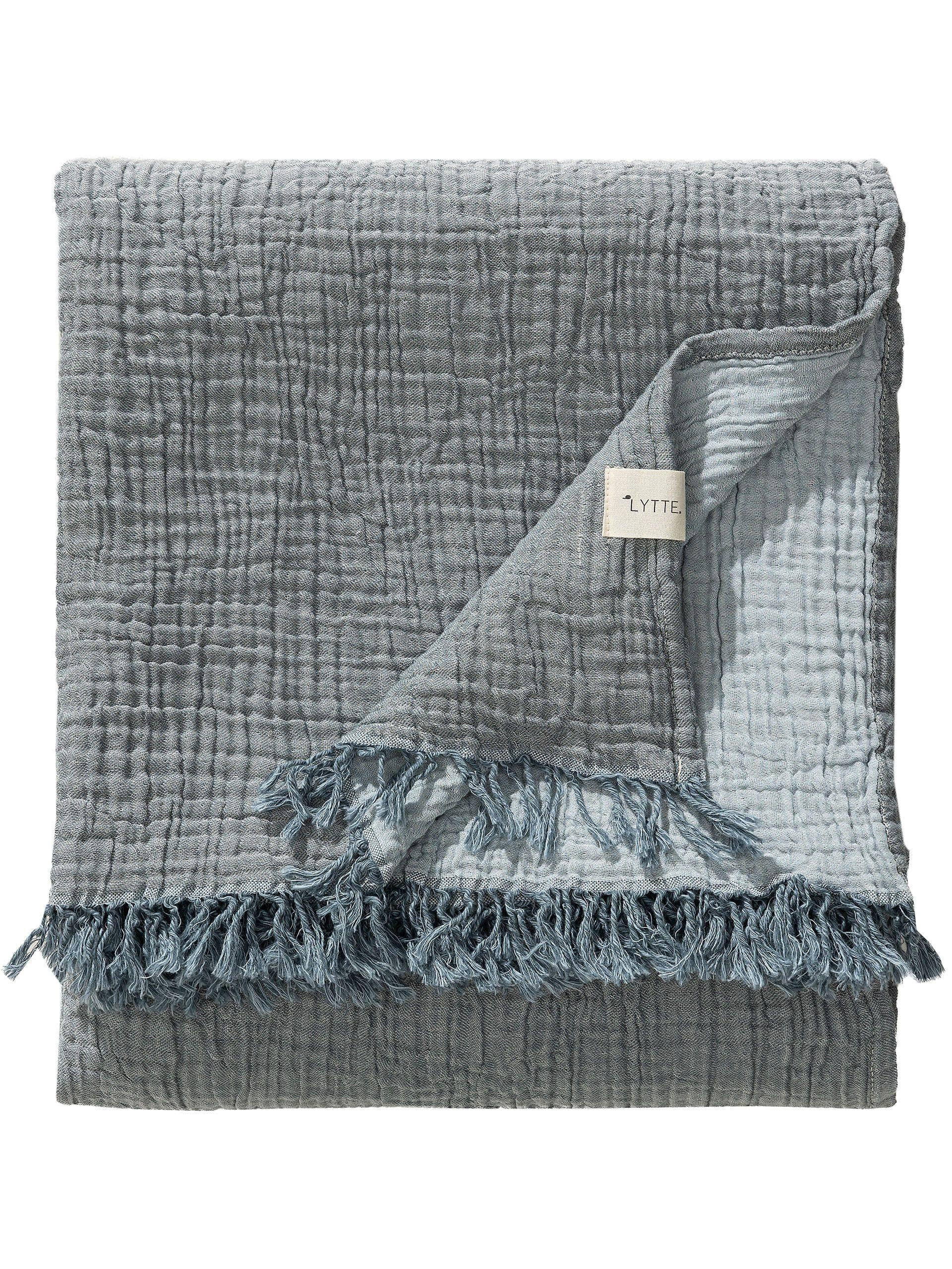 BAUMWOLLDECKE Lilo Blau 130x170 cm - Blau, Textil (130/170cm) - Lytte