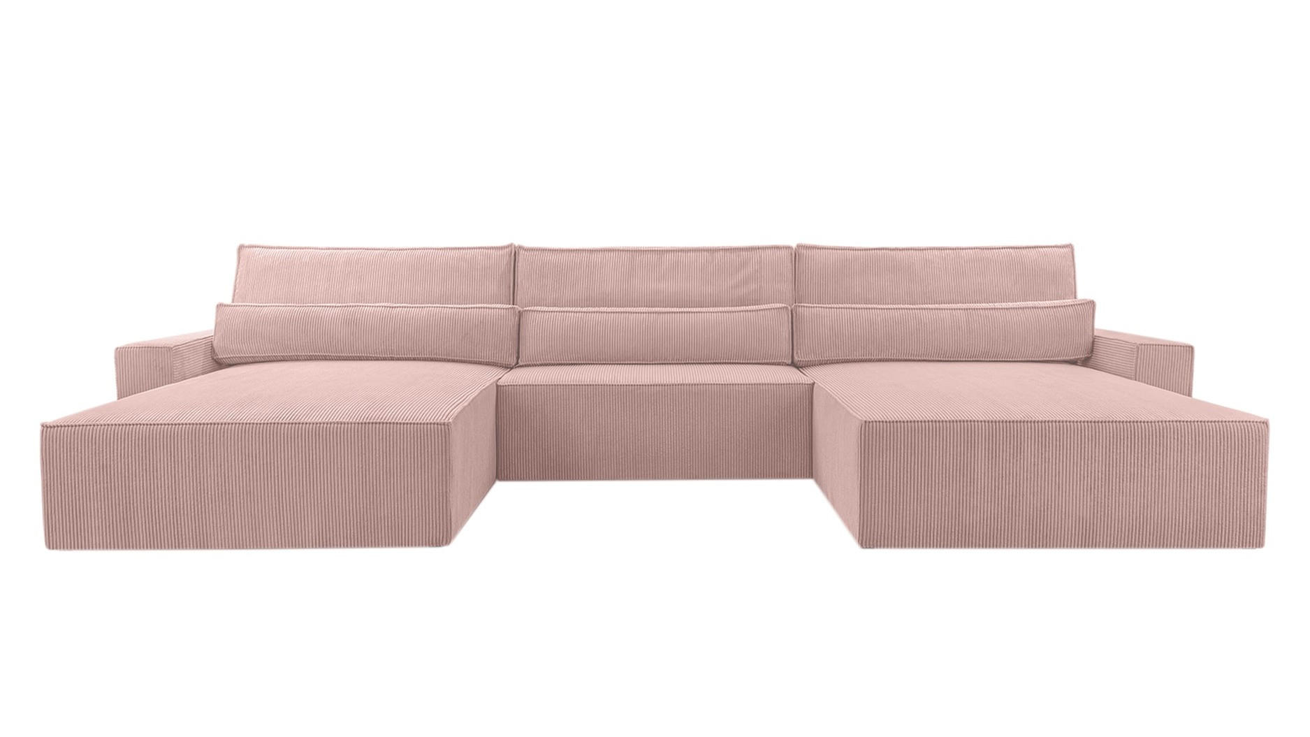 WOHNLANDSCHAFT - Denver U - Rosa - Rosa, Holz (410/85/200cm) - Möblo