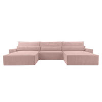 WOHNLANDSCHAFT - Denver U - Rosa - Rosa, Holz (410/85/200cm) - Möblo