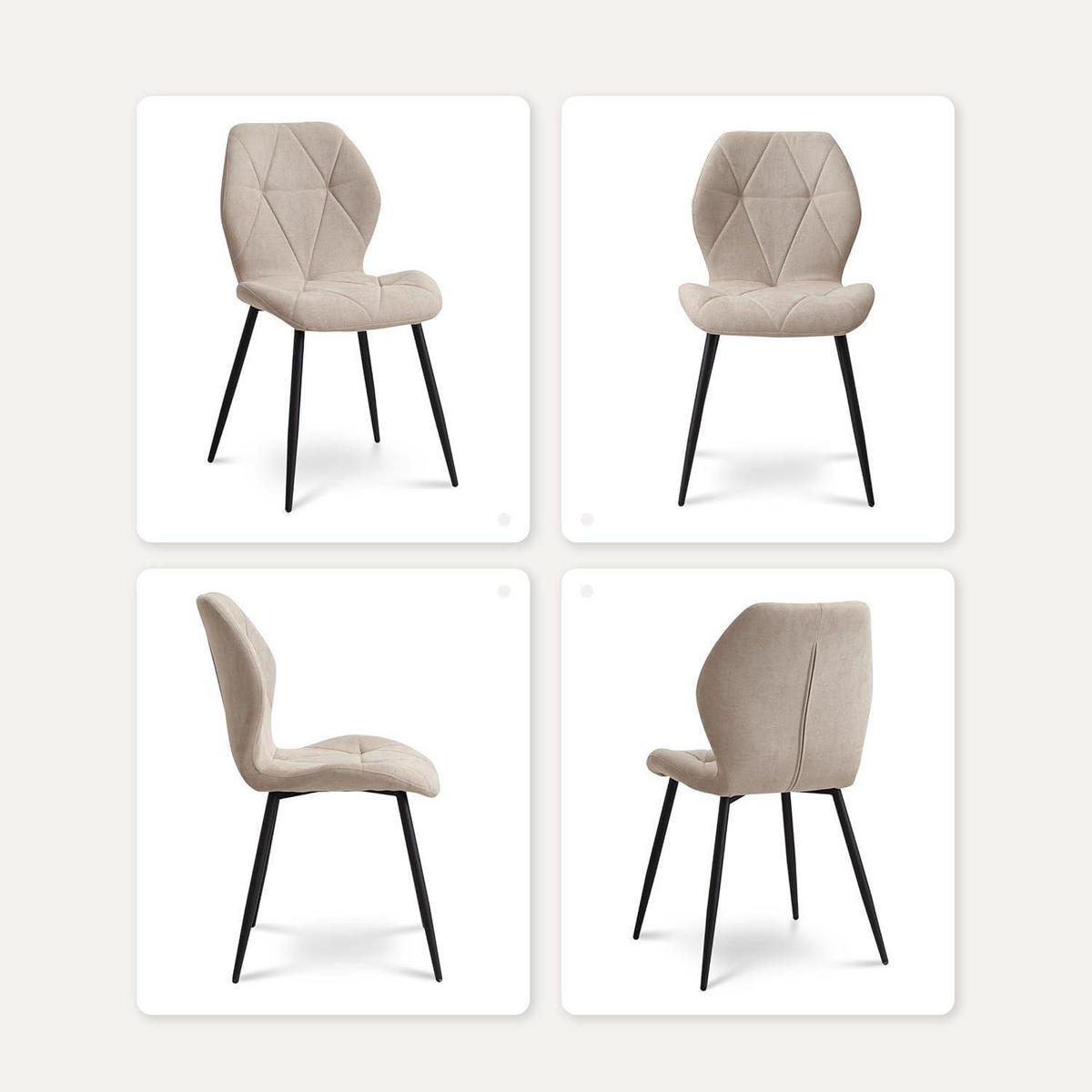 ESSZIMMERSTUHL 6er-Set Leinen Beige - Beige, Textil (43/86/47.5cm)
