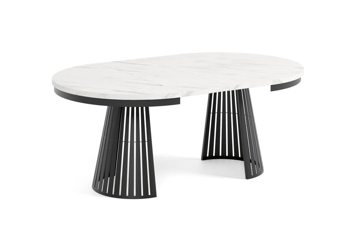 ESSTISCH Cone Bis - Weiß Hochglanz/Schwarz, Holzwerkstoff/Metall (120/120/76cm) - Meblini