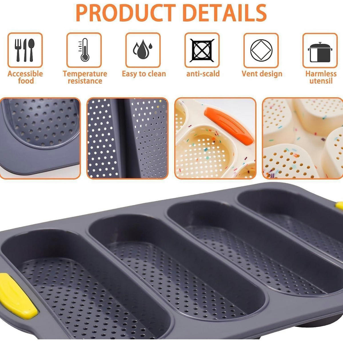 BACKFORM Silikon 2-teiliges Set Grau & Beige 33,5 x 23,5 cm - Grau, Kunststoff (23.5/2.5/33.5cm)