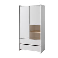KINDERZIMMERSCHRANK Karilynn 90x55x180 Schrank MDF+Massivholz Weiß - Weiß, Holzwerkstoff (160/180/90cm) - 58aufmkessel