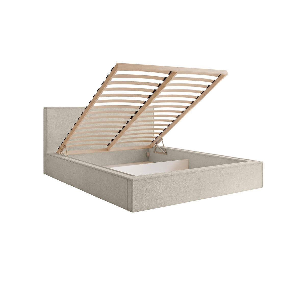 POLSTERBETT MENDOCINO LIGHT 120x200 cm, Beige - Beige, Textil - Fedve