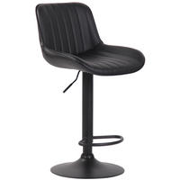 BARHOCKER Lentini Kunstleder 50x50x86-108 cm schwarz - Schwarz, Leder (50/86/50cm) - furnicato