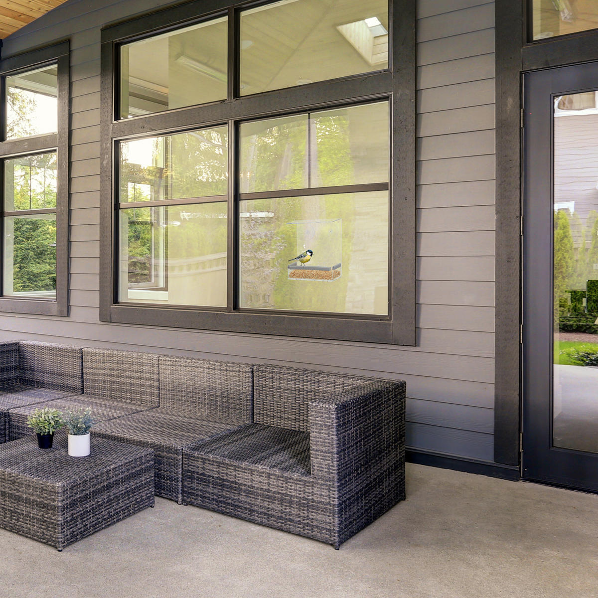 VOGELFUTTERHAUS - Transparent, Kunststoff (15/16.5/7.5cm) - Relaxdays