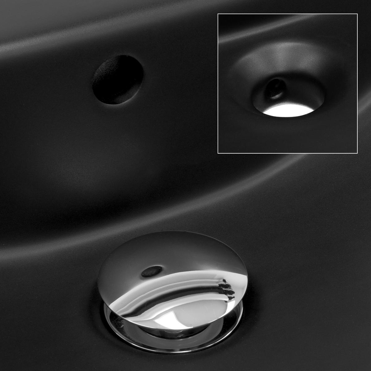 WASCHBECKEN - Schwarz, Keramik (45.5/18.5/61cm) - ML-DESIGN