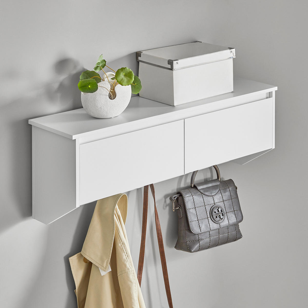 WANDGARDEROBE Weiß - Weiß, Holzwerkstoff (78/30/20cm) - SoBuy