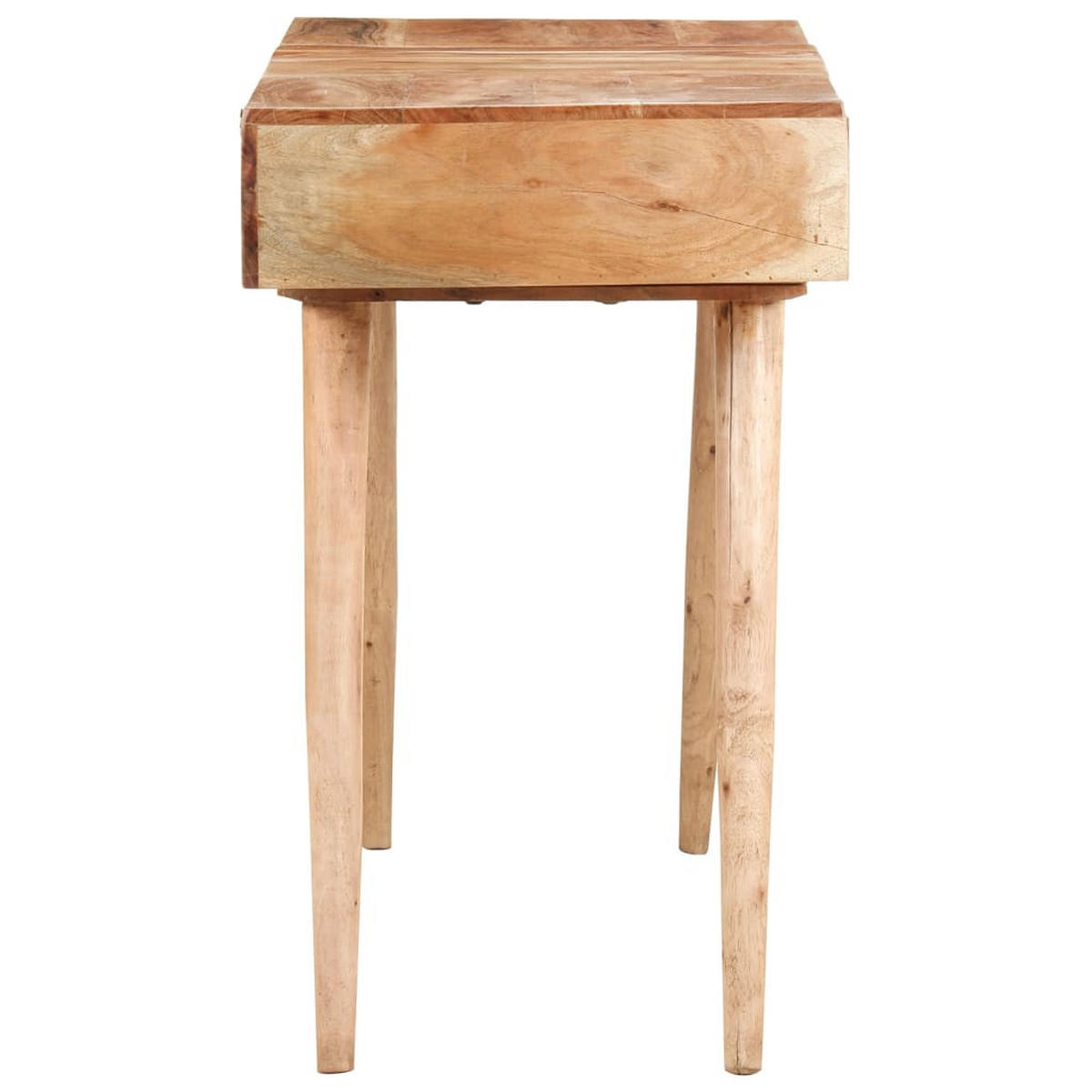 SCHMINKTISCH mit klappbarem Spiegel und 3 Schubladen, 112/45/76 cm, aus Massives Akazie - Schwarz/Braun, Holz (45/45/112cm) - vidaXL