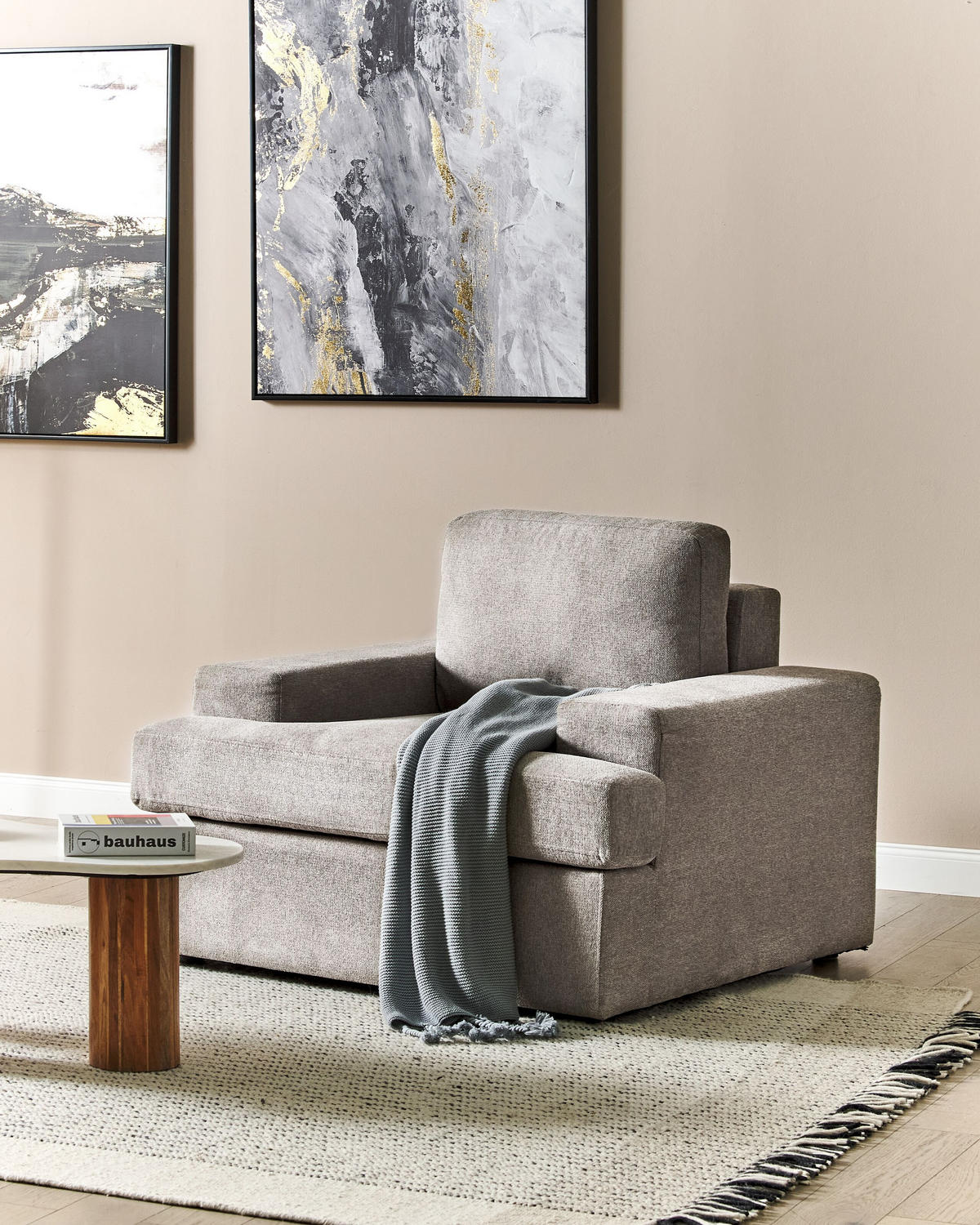 SESSEL taupe Alla - Braun, Textil (108/85/103cm) - Beliani
