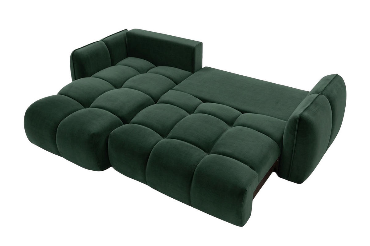 ECKSOFA L-Form Mit Schlaffunktion, Veloursstoff Bluvel, Grün, Links, BELVEDER L - Grün, Holz (250/168cm) - Kaiser Möbel