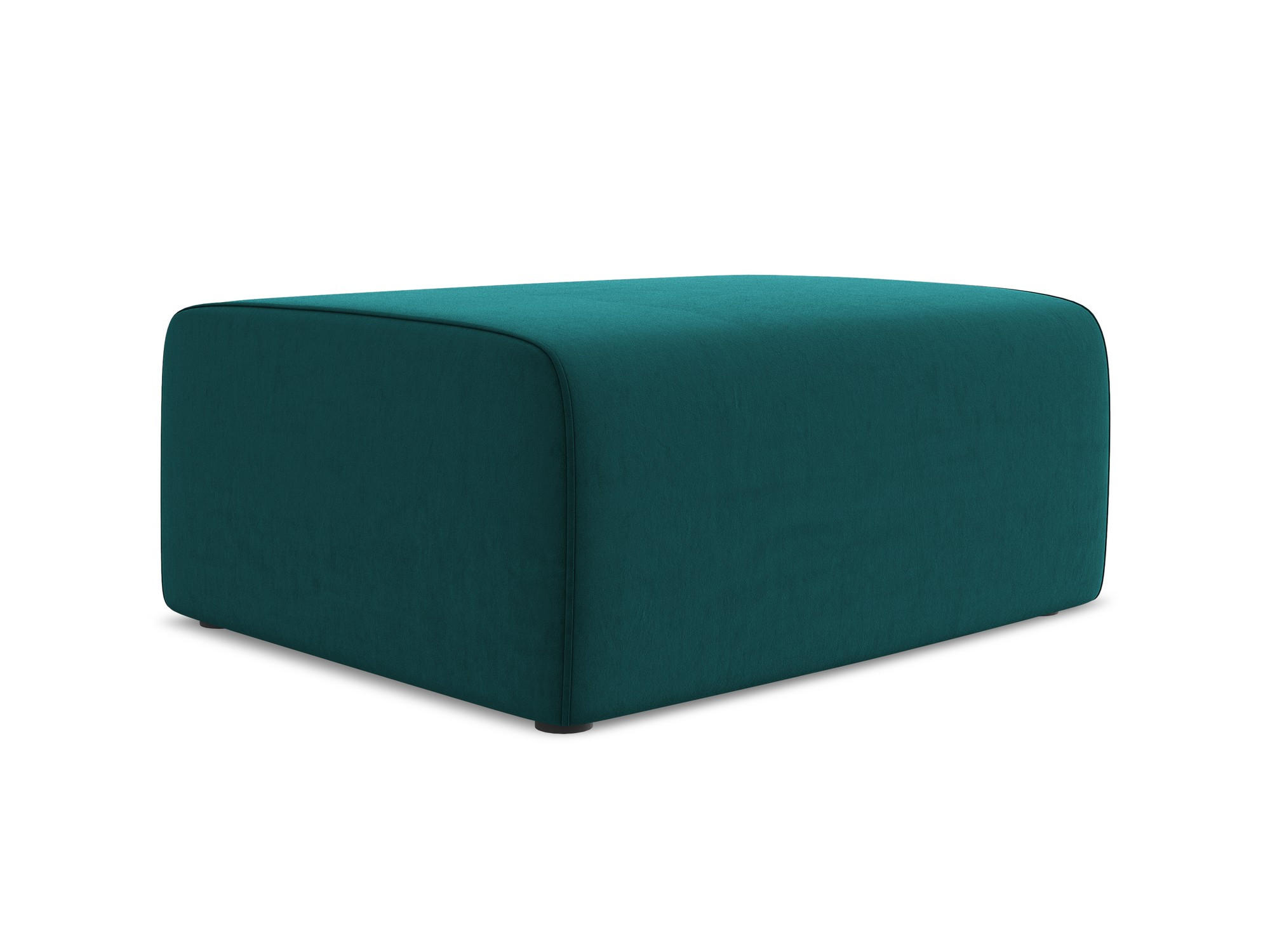POUF Samt Stoff Blau - Blau/Petrol, Kunststoff/Textil (90/80/60cm) - Makamii