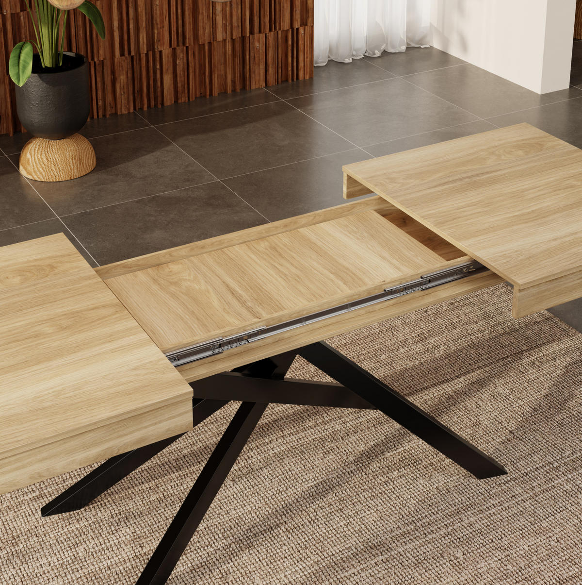 ESSTISCH 140/180/80 cm in Eichefarben aus MDF, ausziehbar für 6 bis 8 Personen - Eichefarben, Holzwerkstoff (180/80/76cm) - Flora Grace