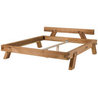 BETT Massivholz Wildeiche 140 x 200 x 72 natur BALKENMÖBEL #140 - Braun, Holz (140/200cm) - Massivmoebel24