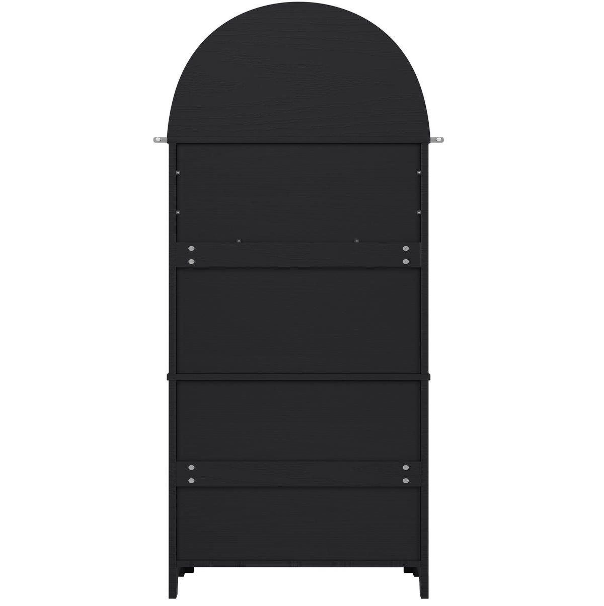 BUFFET 70/35/180 cm aus MDF mit Bogendesign und 3 Schubladen Schwarz - Schwarz, Holzwerkstoff (70/180/35cm) - Modenvie