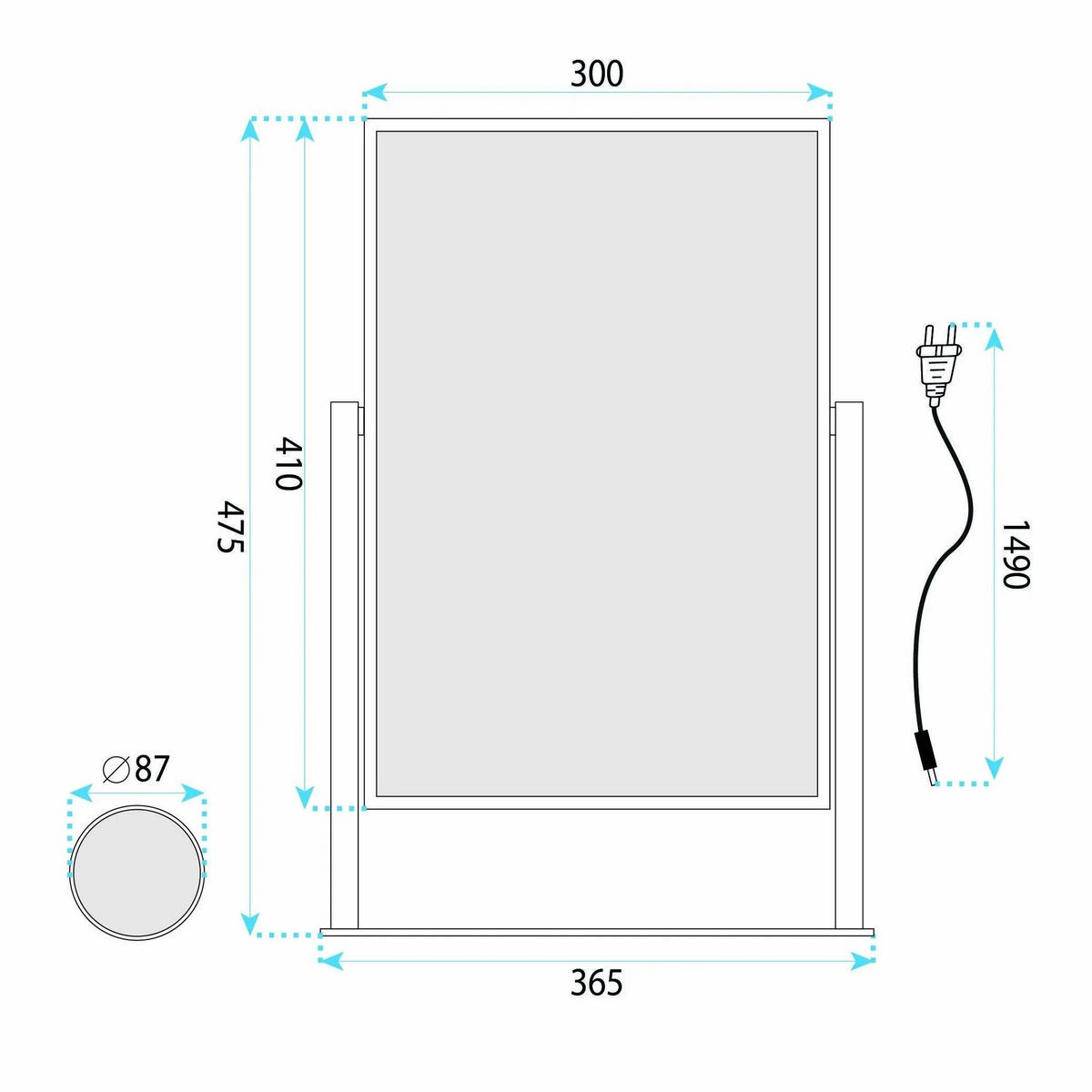 SPIEGEL Rea Led Lumi White 30x40cm - Weiß, Metall (36.5/47.5/8.5cm) - REA