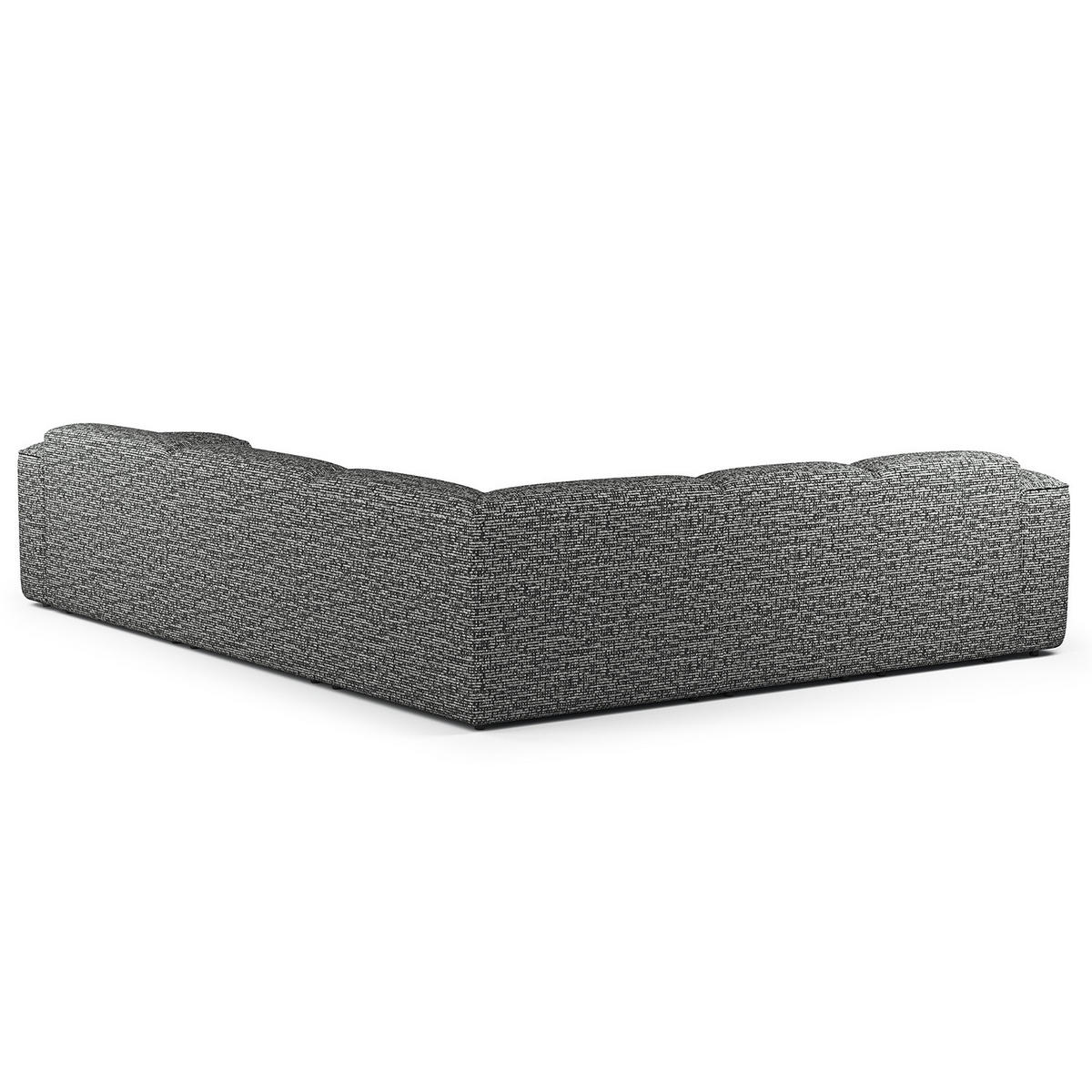 ECKSOFA mit Rundecke - Schwarz/Grau, Kunststoff/Textil (325/260cm) - home24