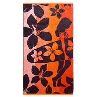 STRANDTUCH Frottee Velours Jacquard Orange 90x170 400g/m² - Moody - Orange, Textil (170/90cm) - LE COMPTOIR DE LA PLAGE