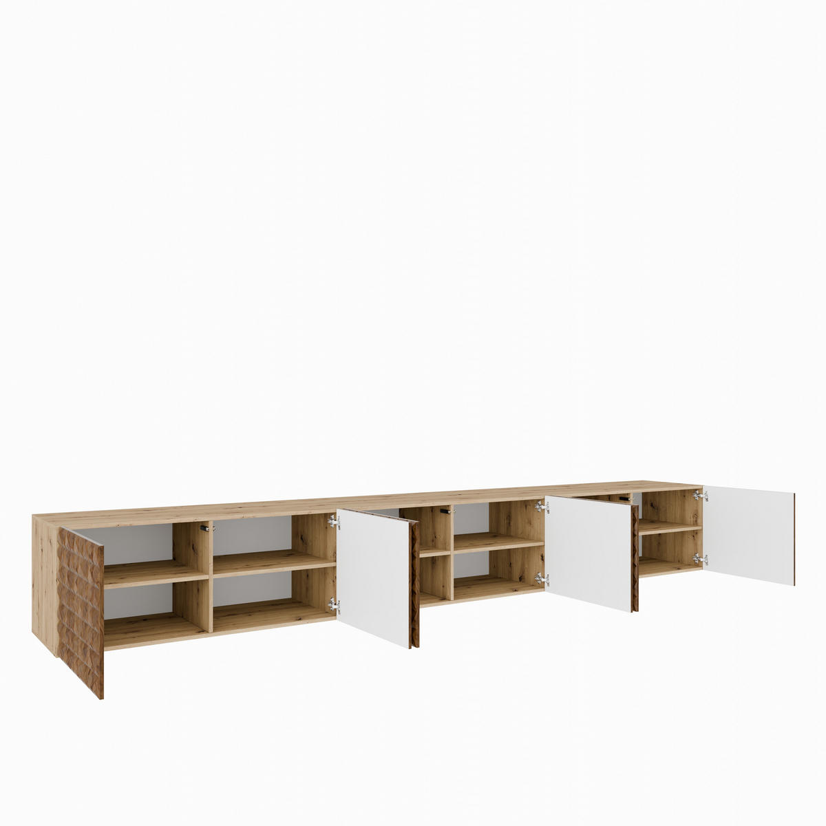 TV-SCHRANK Cali 300 cm, sechstürig, artisan, catania - Eiche Artisan/Braun, Kunststoff (300/41/40cm) - Margaret Hadas24