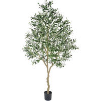 KUNSTBAUM Olivenbaum 210 cm - Olivgrün, Kunststoff (210cm)