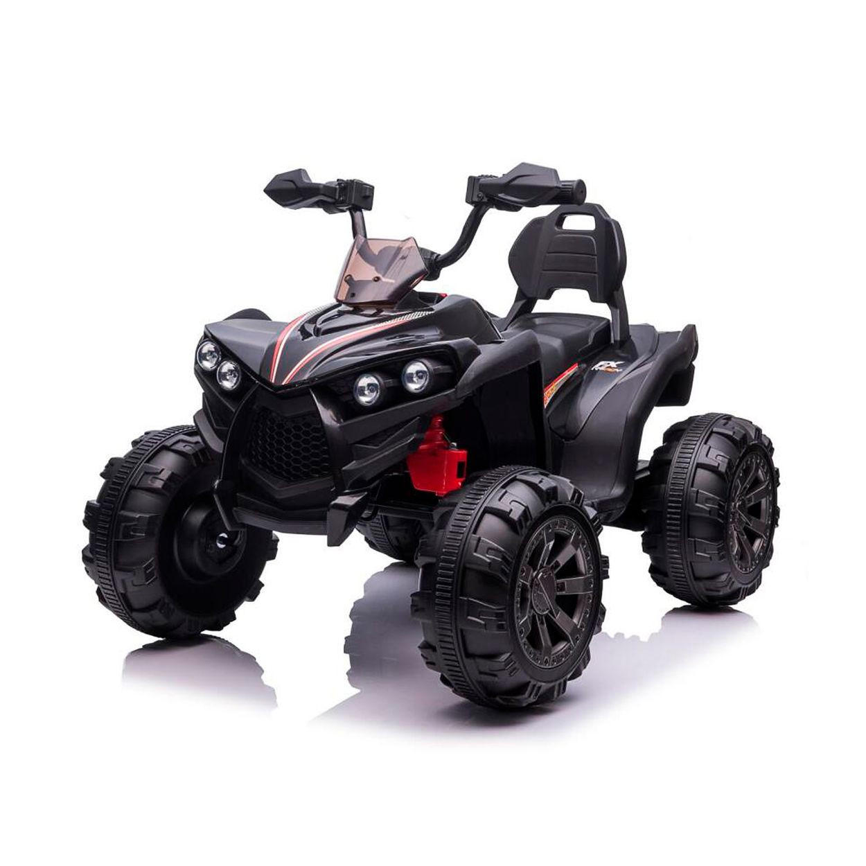 ELEKTROQUAD ATV FX Sport schwarz MP3-Anschluss, 2 Motoren, Lichter - Schwarz, Kunststoff (118/76/73cm) - Chipolino