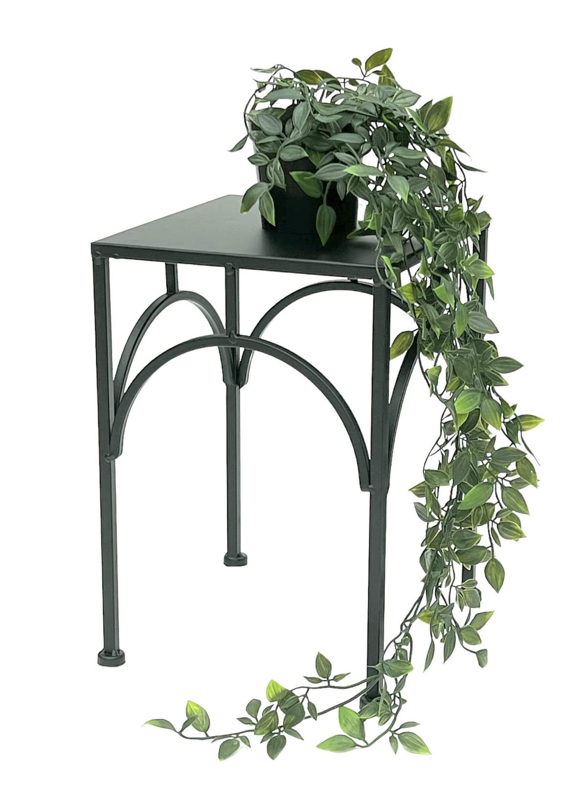 BLUMENHOCKER Metall Schwarz Eckig 33 cm - Schwarz, Metall (23/33/23cm) - DanDiBo