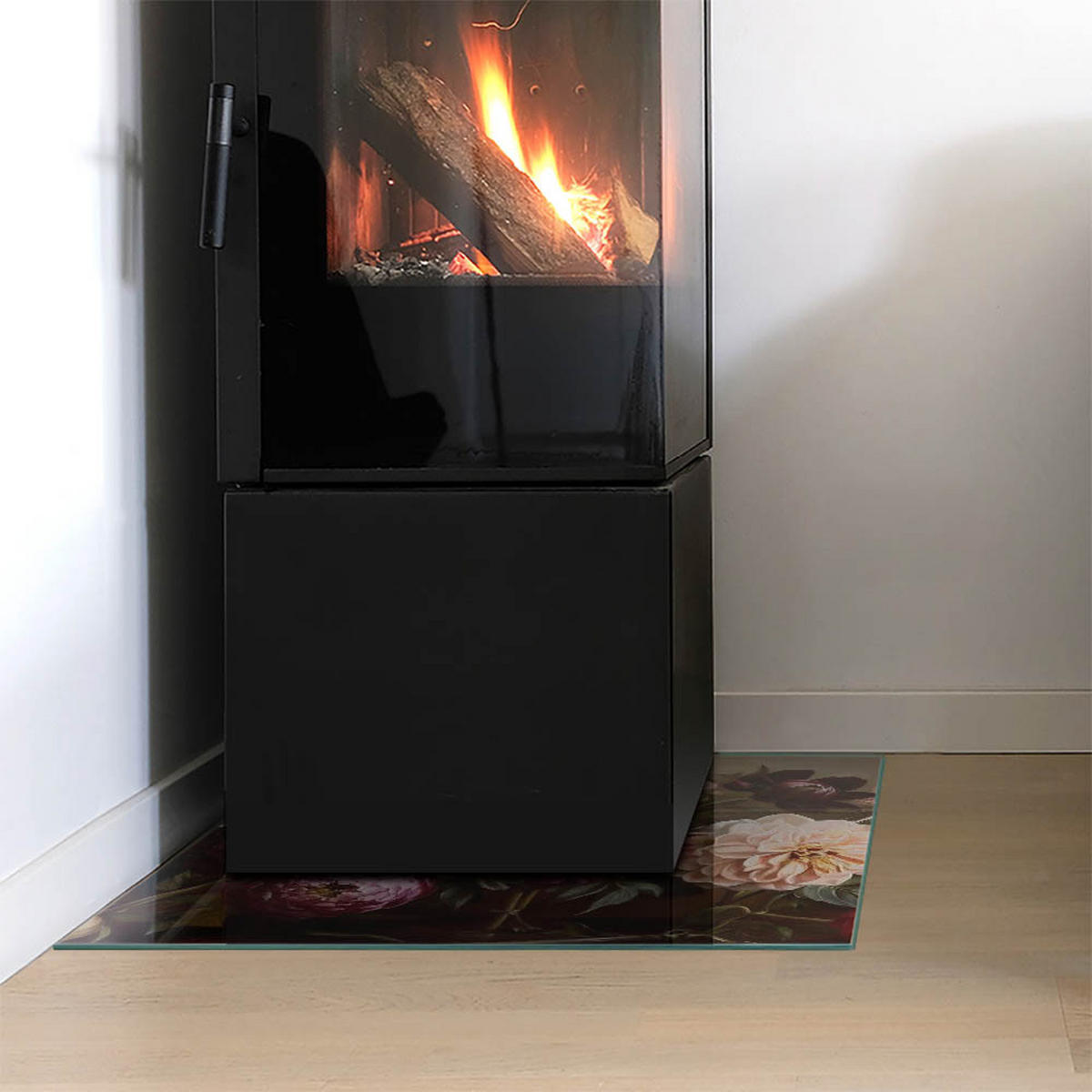 GLASPLATTE für Kamin 50x50 cm - Weinrot, Glas (50/50/0.4cm) - TULUP