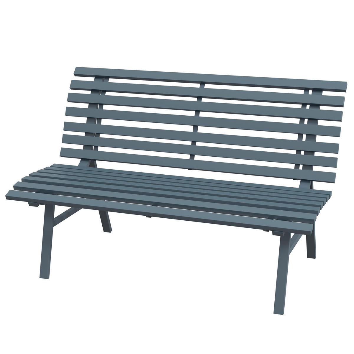 GARTENBANK DE-08274 Lattendesign, wetterbeständig, 2-Sitzer Blau - Blau, Metall (123/79/67cm) - ComfortXL