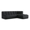 ECKSOFA Beidseitig Kunstleder Schwarz - Schwarz/Grau, Leder/Kunststoff (258/178cm) - Makamii