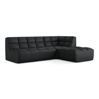 ECKSOFA Beidseitig Kunstleder Schwarz - Schwarz/Grau, Leder/Kunststoff (258/178cm) - Makamii