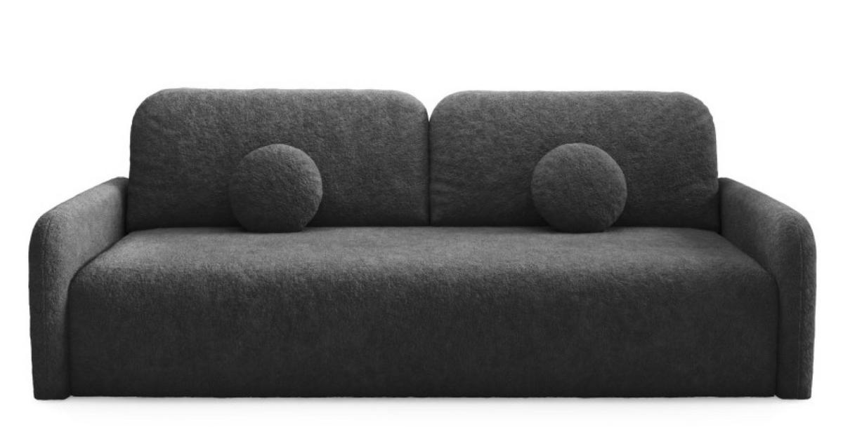 SOFA Grafit RAVI Mit Bettkasten Fredo 40 - Graphitfarben, Textil (218/90/88cm) - Sepro Meble