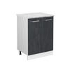 KÜCHENUNTERSCHRANK KÜCHENSCHRANK R-Line Schwarz Beton 60 cm AP Marmor - Schwarz/Weiß, Holzwerkstoff (60/81.6/60cm) - Vicco