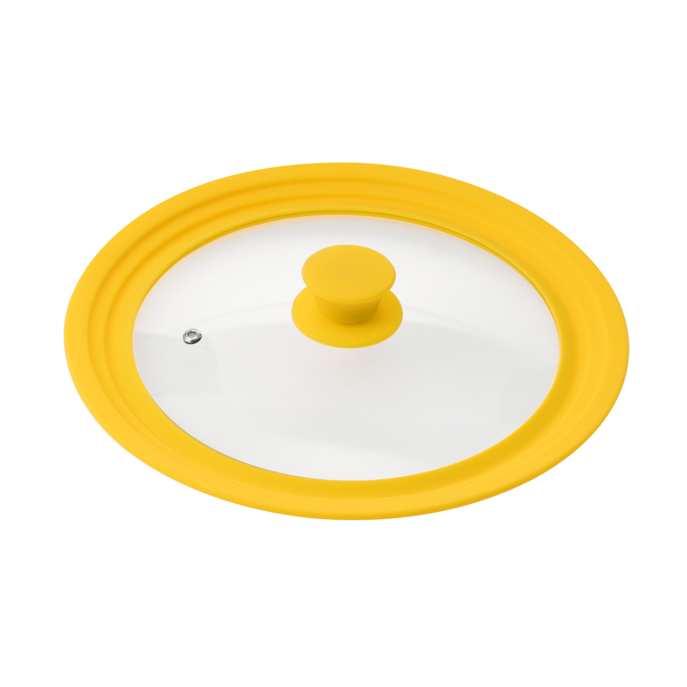 UNIVERSAL-GLASDECKEL, 24/26/28 cm,tel, gelb - Gelb, Glas (28/28/5.5cm) - bremermann