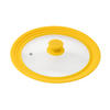 UNIVERSAL-GLASDECKEL, 24/26/28 cm,tel, gelb - Gelb, Glas (28/28/5.5cm) - bremermann