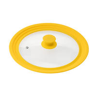 UNIVERSAL-GLASDECKEL, 24/26/28 cm,tel, gelb - Gelb, Glas (28/28/5.5cm) - bremermann