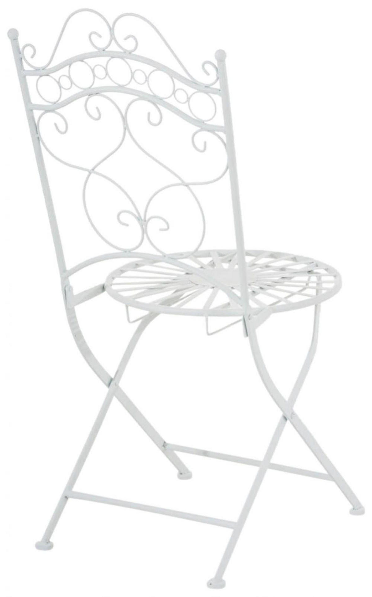 GARTENKLAPPSTUHL 2er Set Metall weiß - Weiß, Metall (40/92/50cm) - CLP