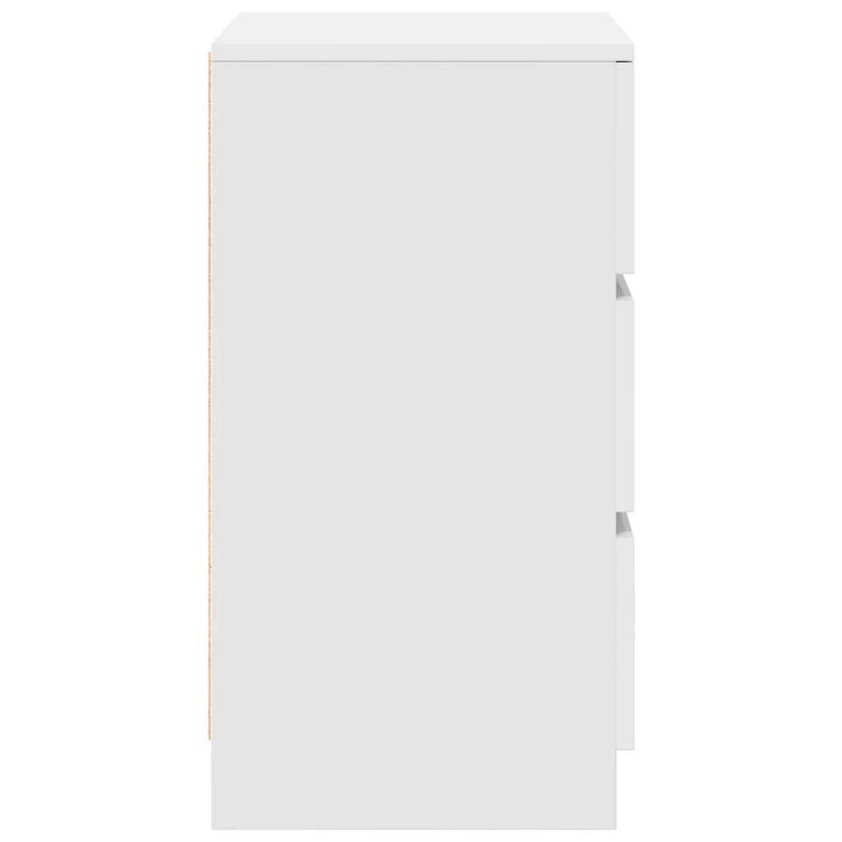 NACHTTISCH 2 Stk. mit 3 Schubladen 39/35/65 cm in Weiß - Weiß, Holz (39/65/35cm) - vidaXL