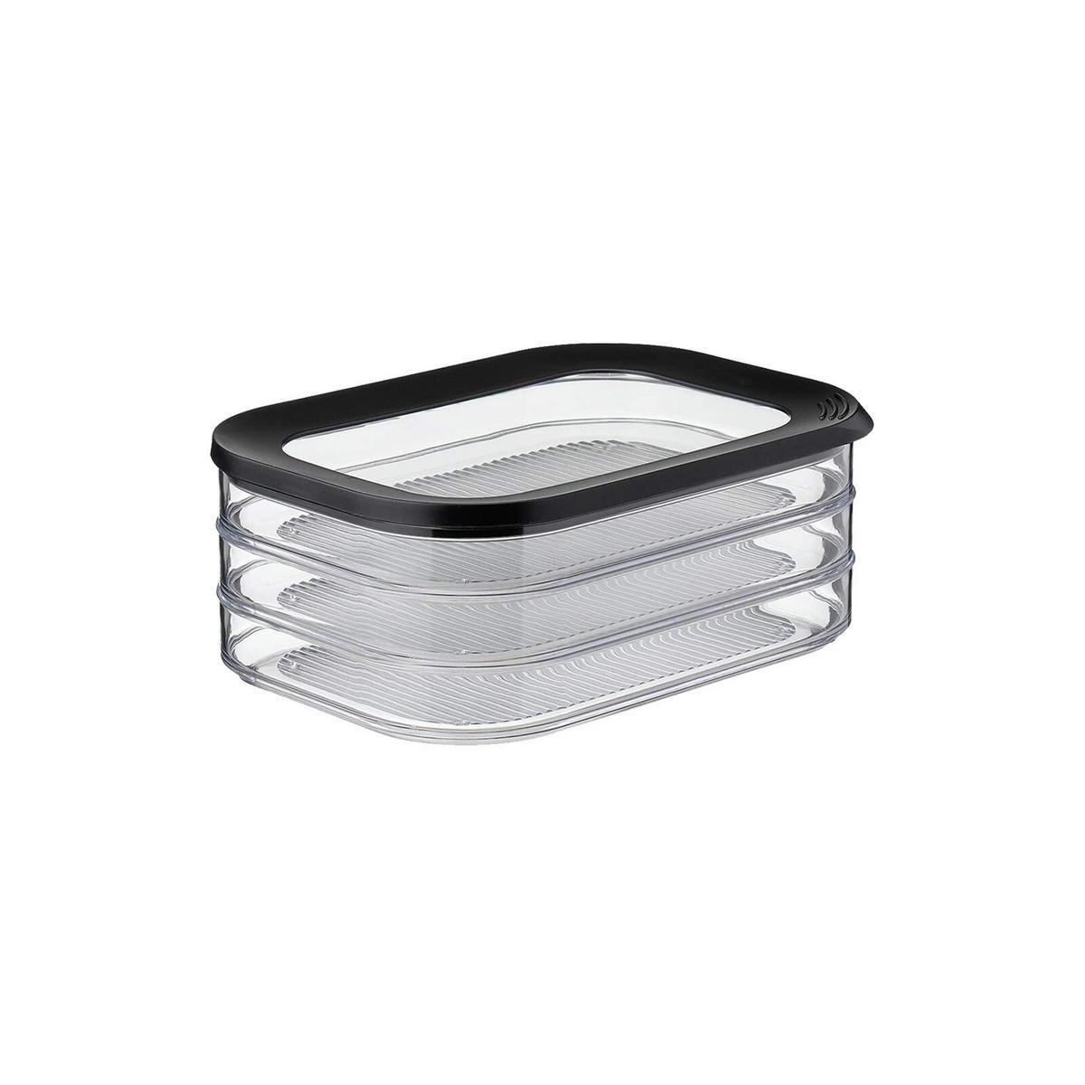 AUFSCHNITTDOSEN Modula schwarz 6 x 550 ml - Schwarz, Kunststoff (16/8.6/22.4cm) - Mepal