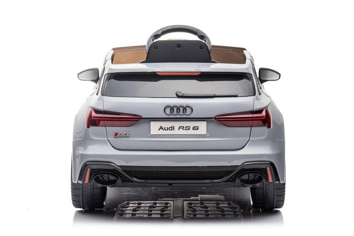 KINDER ELEKTROAUTO Audi RS6 grau EVA-Reifen, Kunstledersitz, MP3-Anschluss, Musikfunktion, lizenziert - Grau, Kunststoff (102/60/43cm) - Es-Toys