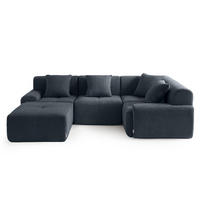 ECKSOFA Chenille Blaugrau - Blaugrau, Textil (260/190cm) - MILYsofa